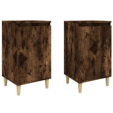 vidaXL - Nachtkastjes - Bruin - Bewerkt hout - 40 x 35 x 70 cm - 2 stuks product