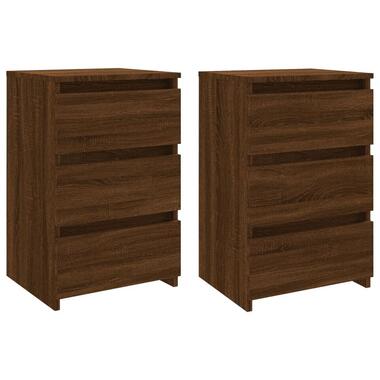 vidaXL - Nachtkastjes - Bruin eikenkleur - Hout - 40 x 35 x 62.5 cm - 2 stuks product