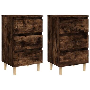 vidaXL - table de chevet - Chêne fumé - Bois d'ingénierie 40 x 35 x 69 cm- 2 pcs product