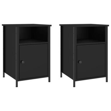 vidaXL - armoire de chevet - Noir - Bois d'ingénierie - 40 x 42 x 60 cm - 2 pcs product