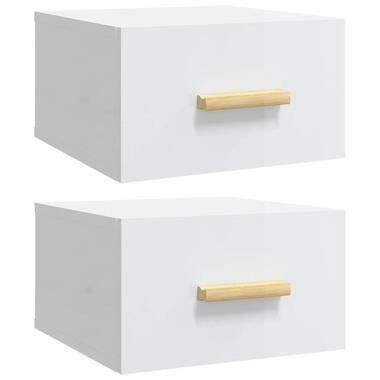 vidaXL - table de chevet murale - Blanc - Bois d'ingénierie - 35 x 35 x 20 cm product