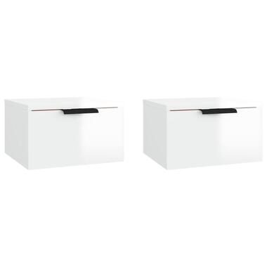 vidaXL - table de chevet murale - Blanc - Bois d'ingénierie - 34 x 30 x 20 cm product