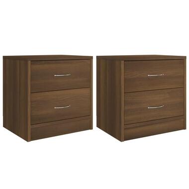 vidaXL - Nachtkastjes - Bruin - Bewerkt hout - 40 x 30 x 40 cm - 2 stuks product