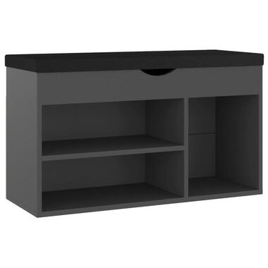 vidaXL - banc à chaussures - Gris - Bois d'ingénierie - 80 x 30 x 47 cm product