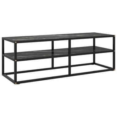 vidaXL - meuble TV avec verre marbre - Noir - Verre - 120 x 40 x 40 cm product