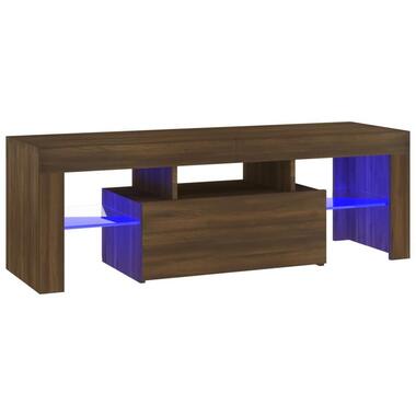 vidaXL - Tv-meubel met LED-verlichting - Bruin - Hout - 120 x 30 x 35.5 cm product