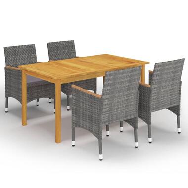 vidaXL - Loungeset - Grijs - Acaciahout - 5 stuks product