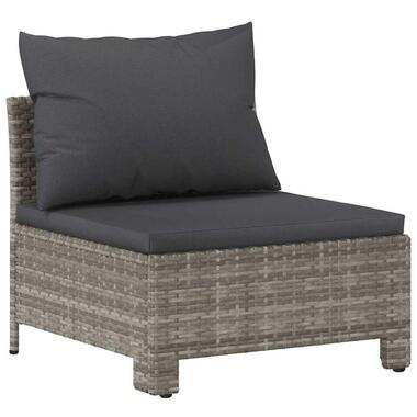 vidaXL -Canapé central de jardin - Gris - Rotin synthétique - Avec coussin product