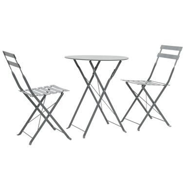vidaXL - ensemble de bistro - Gris - Acier - 3 pcs product