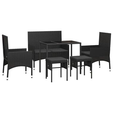vidaXL - ensemble de salon de jardin - Noir - Rotin synthétique - 6 pcs product