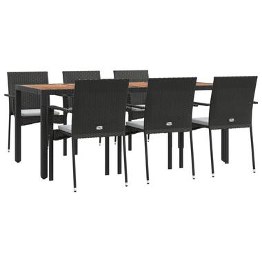 vidaXL - ensemble de salle à manger de jardin - Noir - Rotin synthétique - 7 pcs product