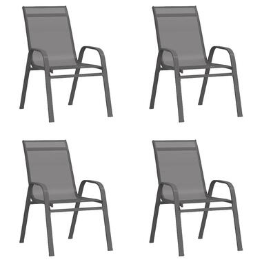 vidaXL - chaise de jardin empilable - Gris - Tissu - 4 pcs product