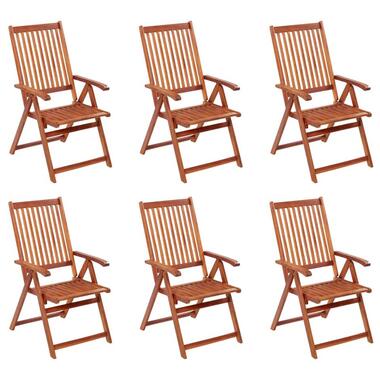 vidaXL - Tuinstoelen inklapbaar - Bruin - Acaciahout - 6 stuks product