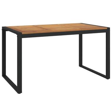vidaXL - Tuintafel met U-vormige poten - Bruin - Acaciahout - 140 x 80 x 75 cm product