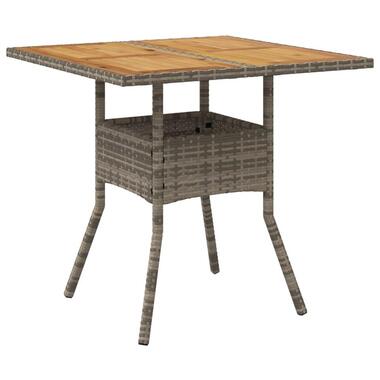 vidaXL - Table de jardin et dessus en bois - Gris - Rotin synthétique product