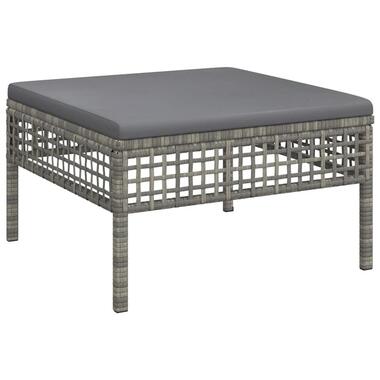 vidaXL - Tabouret de jardin - Gris - Rotin synthétique - Avec coussins product