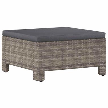 vidaXL - Repose-pied de jardin - Gris - Rotin synthétique - Avec coussin product