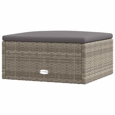 vidaXL - Tabouret de jardin - Gris - Rotin synthétique - Avec coussins product