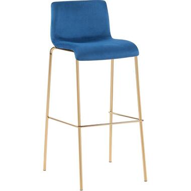 CLP Barkruk Hoover goud Frame - Fluweel - blauw product