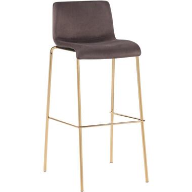CLP Barkruk Hoover goud Frame - Fluweel - bruin product