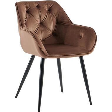 CLP chaise salle à manger Cassis Noir Cadre - Velours - Marron product