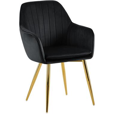 CLP Eetkamerstoel Cheryl goud Frame - Metaal - zwart product