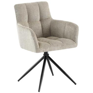 CLP Eetkamerstoel Jonah zwart Frame - Stof - taupe product