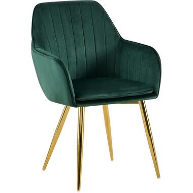 CLP Eetkamerstoel Cheryl goud Frame - Metaal - groen product