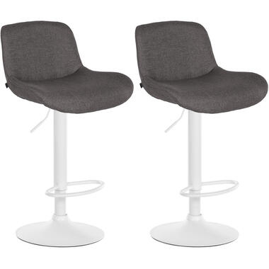 CLP Lot de 2 Tabouret de bar Solon Blanc Cadre - Tissu - Gris foncé product