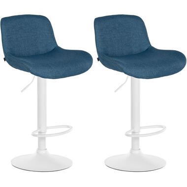 CLP Lot de 2 Tabouret de bar Solon Blanc Cadre - Tissu - Bleu product