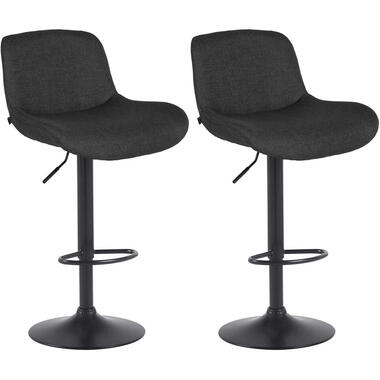 CLP Lot de 2 Tabouret de bar Solon Noir mat Cadre - Tissu - Noir product
