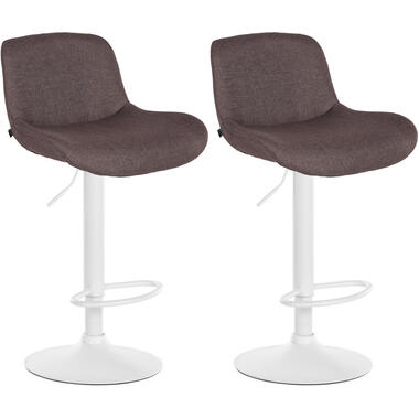 CLP Set van 2 Barkruk Solon wit Frame - Stof - donkerbruin product