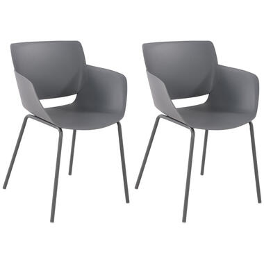 CLP Set van 2 Eetkamerstoel Alpena Kunststof - donkergrijs product