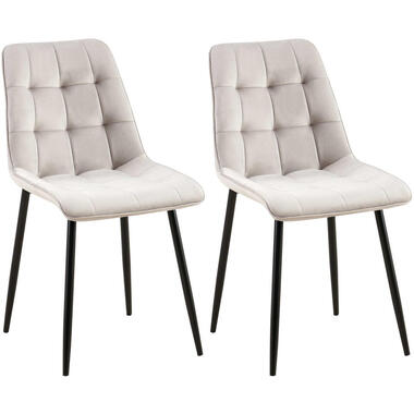 CLP Lot de 2 chaise salle à manger Gifford Noir mat Cadre - Velours - Gris product