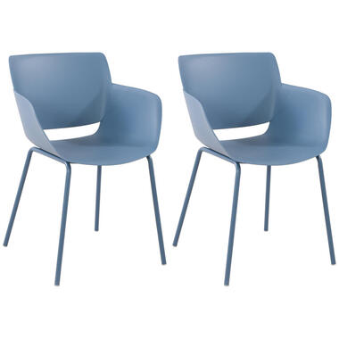 CLP Set van 2 Eetkamerstoel Alpena Kunststof - blauw product