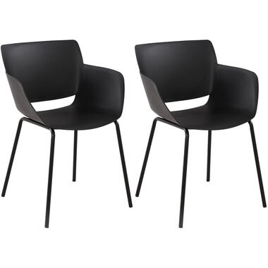 CLP Set van 2 Eetkamerstoel Alpena Kunststof - zwart product