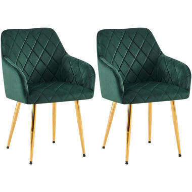 CLP Lot de 2 chaise salle à manger Monett Velours - Vert product