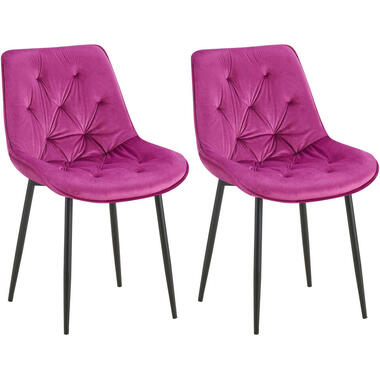 CLP Lot de 2 chaise salle à manger Wallace Noir Cadre - Velours - Violet product