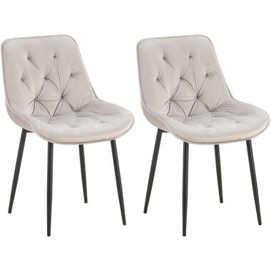 CLP Lot de 2 chaise salle à manger Wallace Noir Cadre - Velours - Gris product