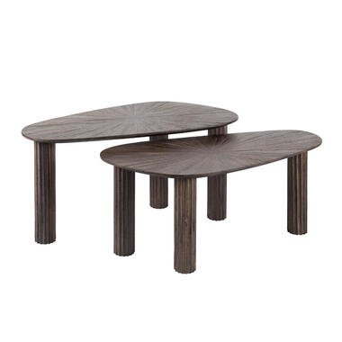 Fraaai - Jared salontafel set van 2 hoekvormig Maya teak - bruin product