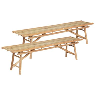 Lot de 2 bancs de jardin TINDARI 180 cm Bois Bois clair product