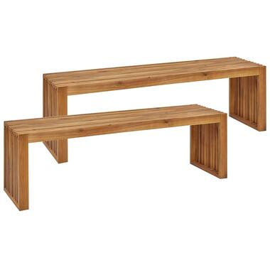 SULZANO - Tuinbank set van 2 - Lichthout - Acaciahout product