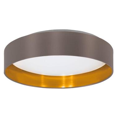 EGLO Maserlo 2 Plafonnière - LED - Kunststof/Textiel - Wit/Bruin/Goud product