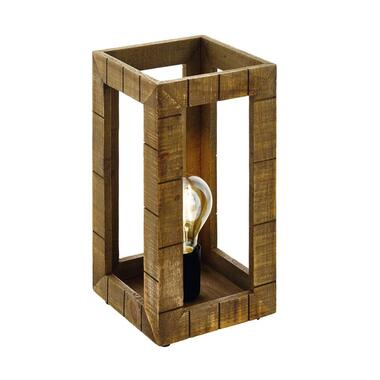 EGLO Takhira Tafellamp - E27 - Staal/Hout - Zwart/Bruin product