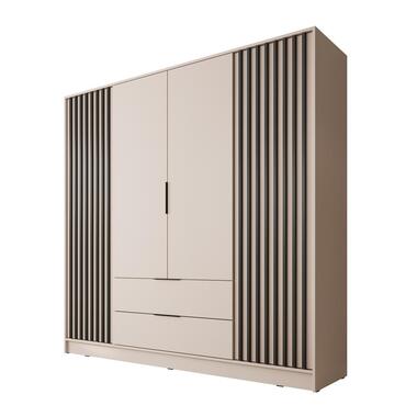 Meubella - Kleerkast Nairobi - Beige - Zwart - 206 cm product