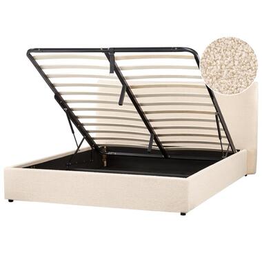 Lit ottoman Bouclé LAVAUR 160 x 200 cm Beige product