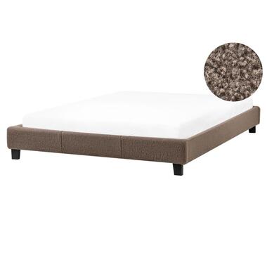 Lit sans tête de lit Bouclé ROANNE 160 x 200 cm Taupe product