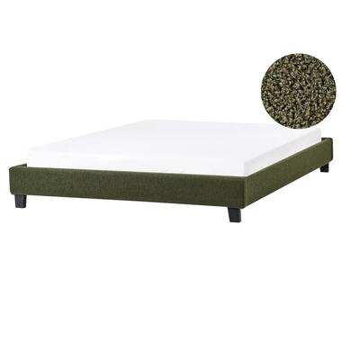 Lit sans tête de lit Bouclé ROANNE 160 x 200 cm Vert foncé product