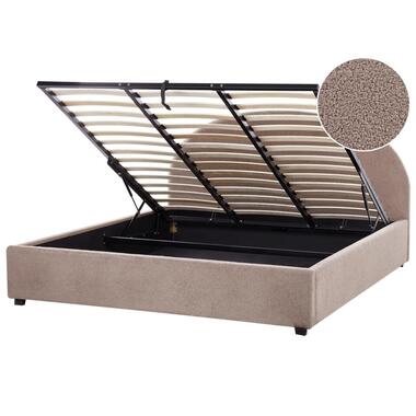 VAUCLUSE - Bed met opbergruimte - Taupe - 180 x 200 cm - Bouclé product