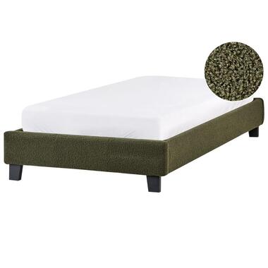 Lit sans tête de lit Bouclé ROANNE 90 x 200 cm Vert foncé product